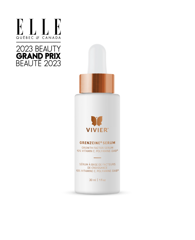 Vivier GrenzCine Serum with 10% Vitamin C and Polyamine Growth Factors, awarded 2023 Beauty Grand Prix.