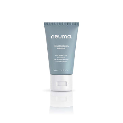 Neuma Neu Moisture Masque 30ml tube, ultra-rich hair treatment for hydration and shine with lavender, mandarin, and vanilla aroma.