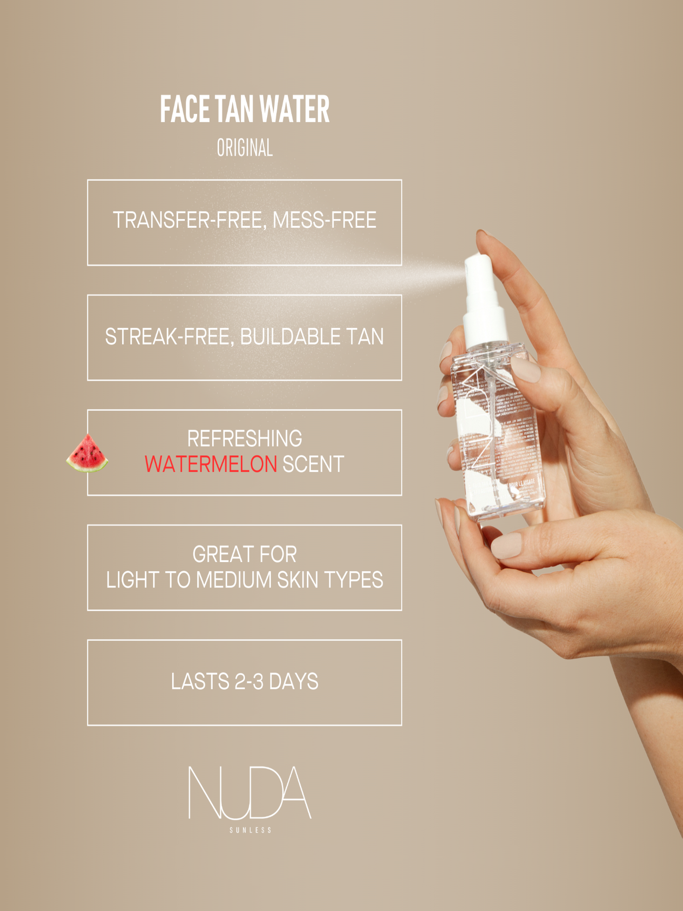 Face Tan Water - Original Nuda Boutique Deauville