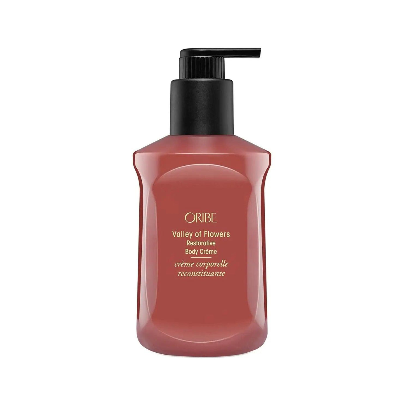 Valley of Flowers Restorative Body Crème by ORIBE in a 300 ml bottle, showcasing luxurious hydration and signature fragrance.