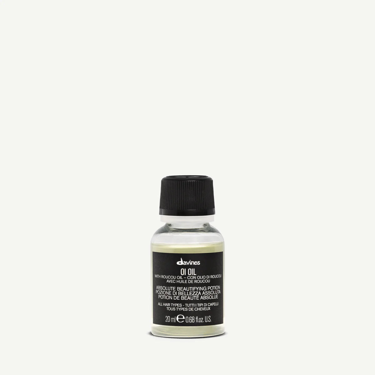 Oi Oil 20mL bottle by Davines, a trial size product free with $75 online purchase, while supplies last.