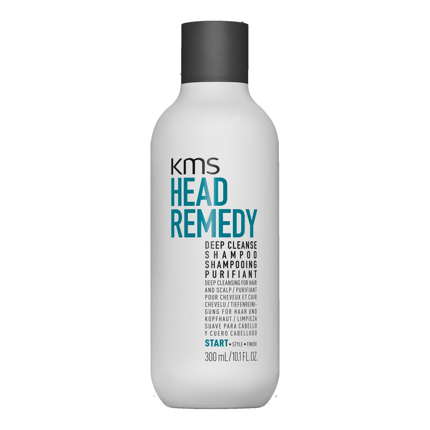 KMS Headremedy Deep Cleanse Shampoo 300ml bottle, removes buildup for clean, healthy-looking hair. Perfect for daily use.