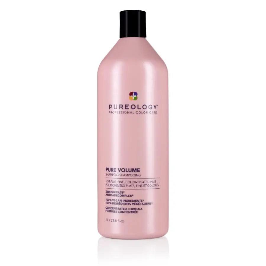 Pureology Pure Volume Shampoo bottle, silicone-free volumizing shampoo for fine, color-treated hair, 33.8 fl oz.